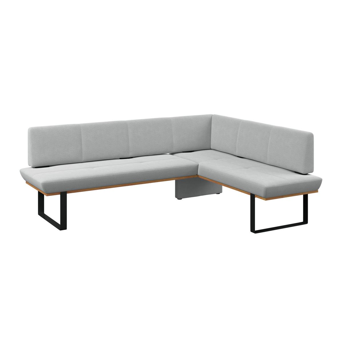 Eckbank Tristan Webstoff hellgrau,S:245x195cm - Hellgrau/Schwarz, MODERN, Holz/Textil (245/195cm) - James Wood