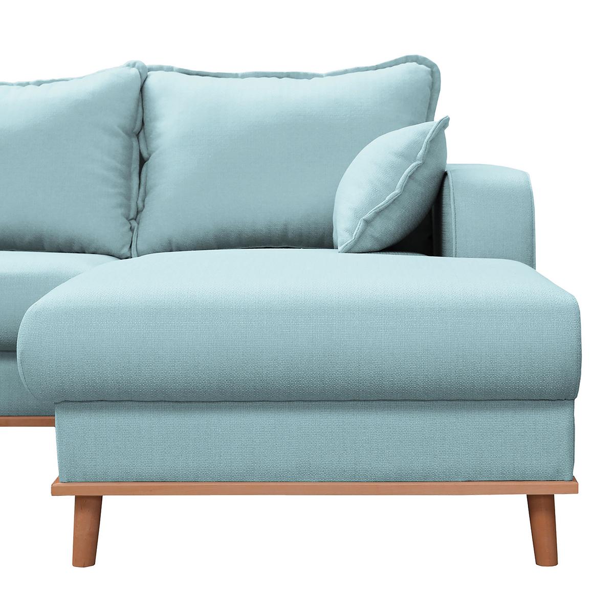 Wohnlandschaft Beata Hellblau U:167x296x170cm - Wengefarben/Hellblau, Design, Textil (167/296/170cm) - Livetastic