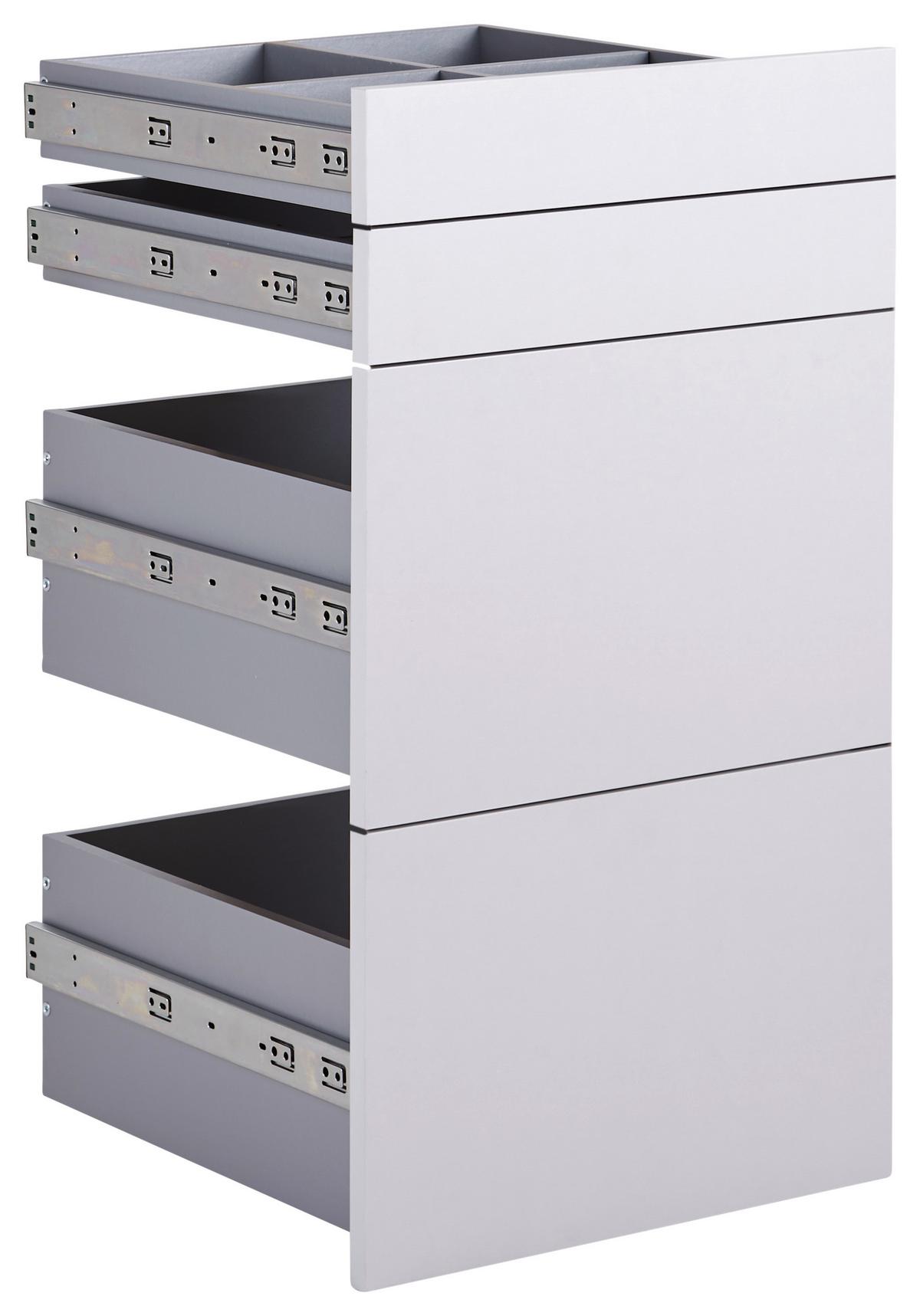 Schubladeneinsatz Unit Hellgrau B: 45,3 Cm 4 Fächer - Hellgrau, MODERN, Holzwerkstoff (45,3/83/47cm) - Ondega