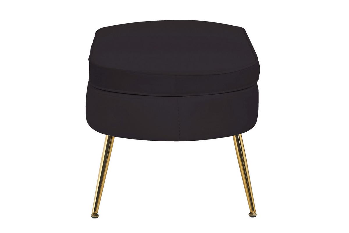 Hocker Schwarz B: 99 Cm - Goldfarben/Schwarz, MODERN, Textil (99/40/44cm) - Livetastic