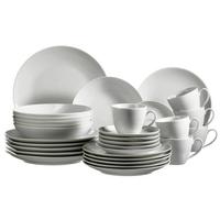 Kombiservice Barca Keramik 6 Personen Geschirr Set Weiß - Weiß, Basics, Keramik - Mäser