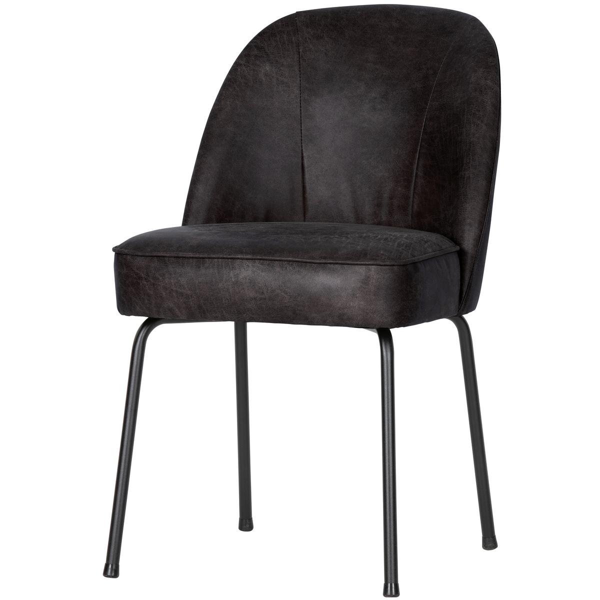 Stuhl-Set Vogue Schwarz B: 50cm - Schwarz, MODERN, Leder/Textil (50/83/57cm) - Livetastic