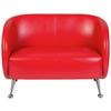 2-Sitzer-Sofa St. Lucia Rot - Chromfarben/Rot, MODERN, Textil (118/85/58cm) - MID.YOU