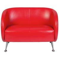 2-Sitzer-Sofa ST. LUCIA Rot - Chromfarben/Rot, MODERN, Textil (118/85/58cm) - MID.YOU