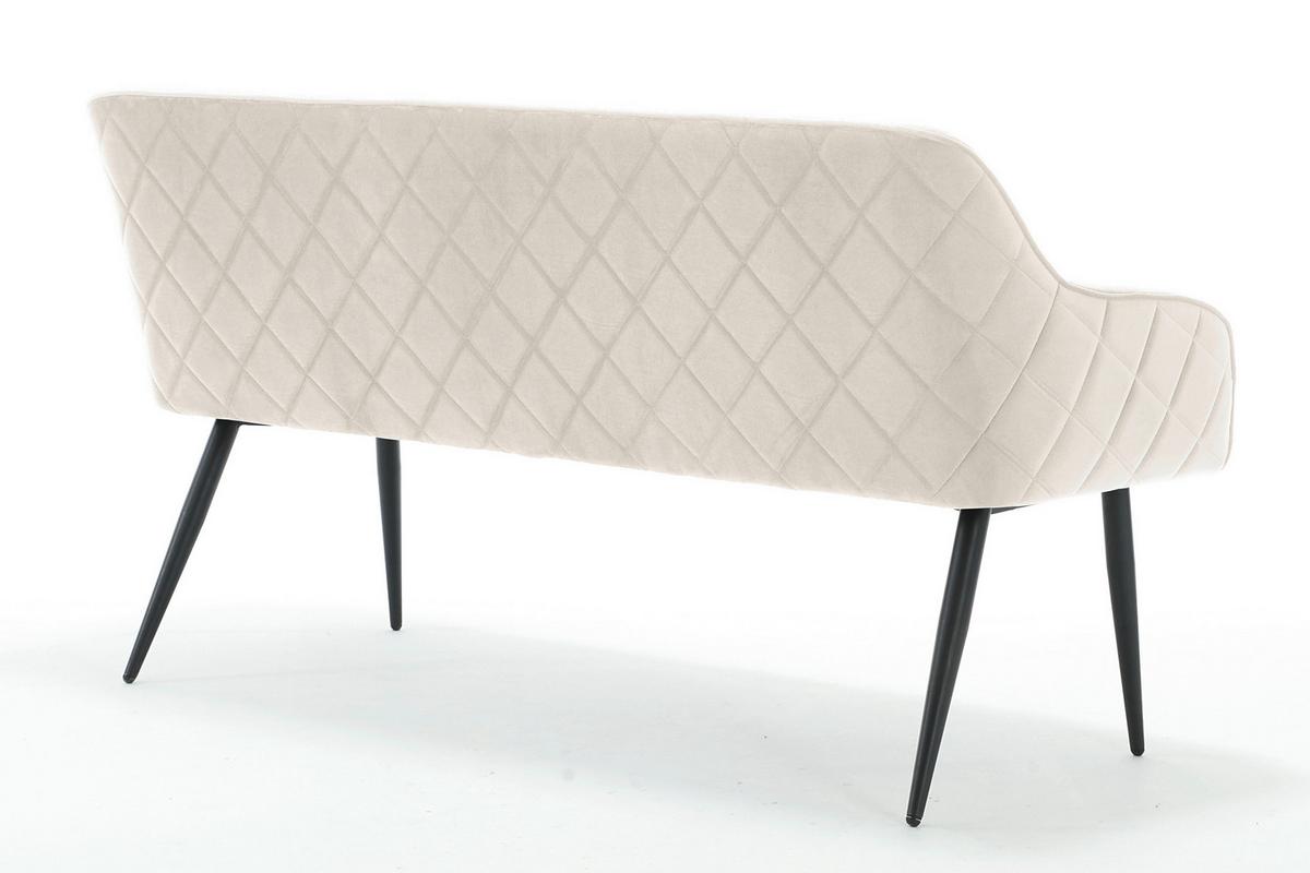 Sitzbank Creme B: 160 Cm - Creme/Schwarz, MODERN, Textil (160/85/61cm) - Livetastic