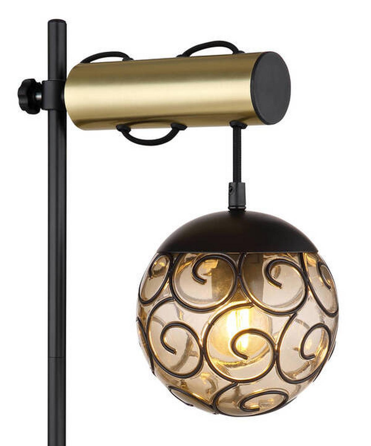 Tischleuchte 15659t - Goldfarben/Schwarz, KONVENTIONELL, Kunststoff/Metall (34/18/55cm) - Globo