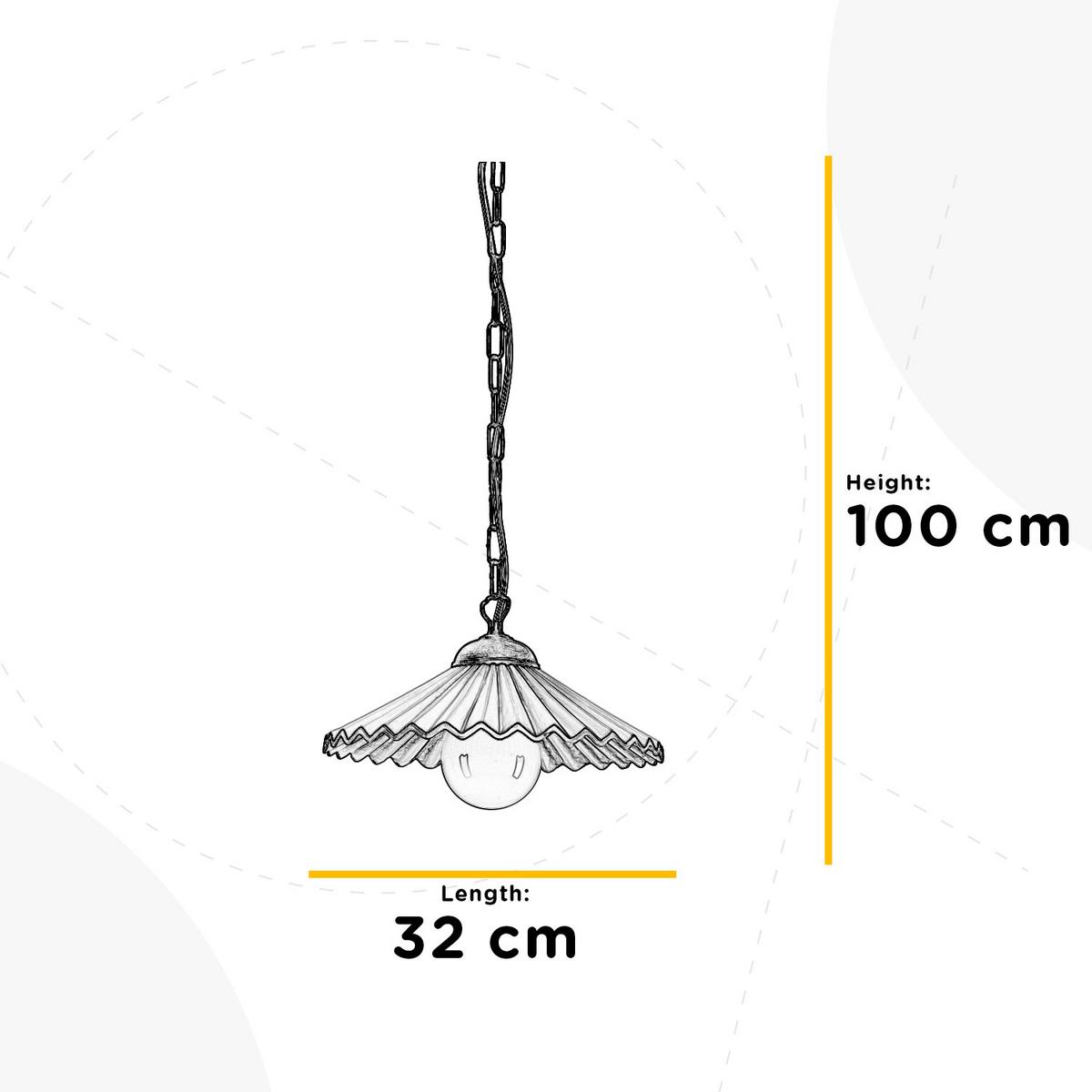 Hängeleuchte 4257/S - Bernsteinfarben, KONVENTIONELL, Keramik/Metall (32/100cm)