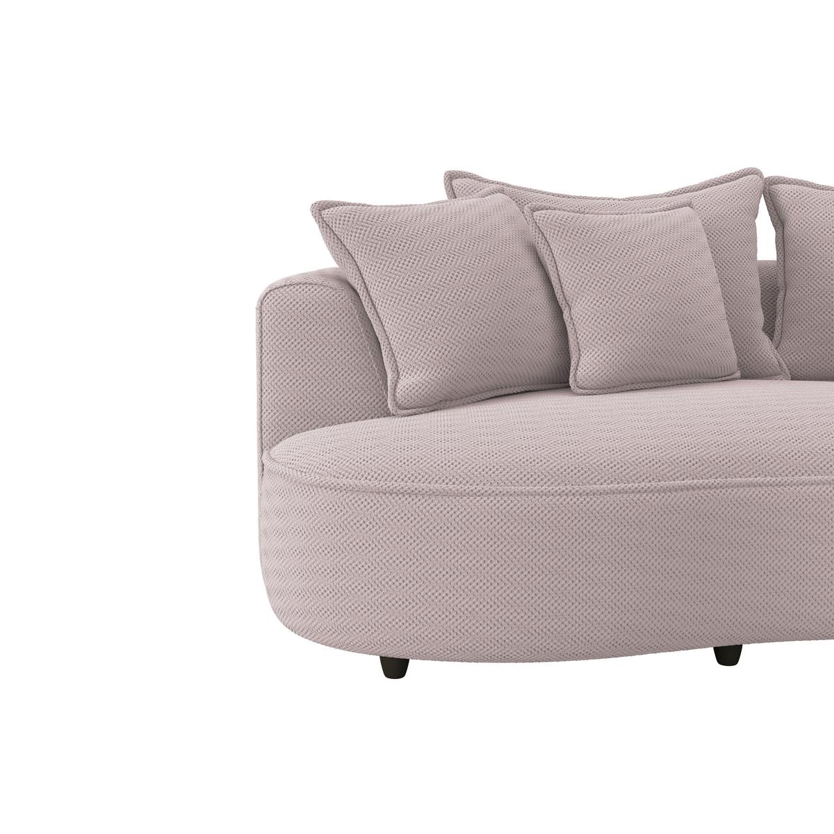 Ecksofa Levi - Hellrosa/Schwarz, MODERN, Textil (287/168cm)