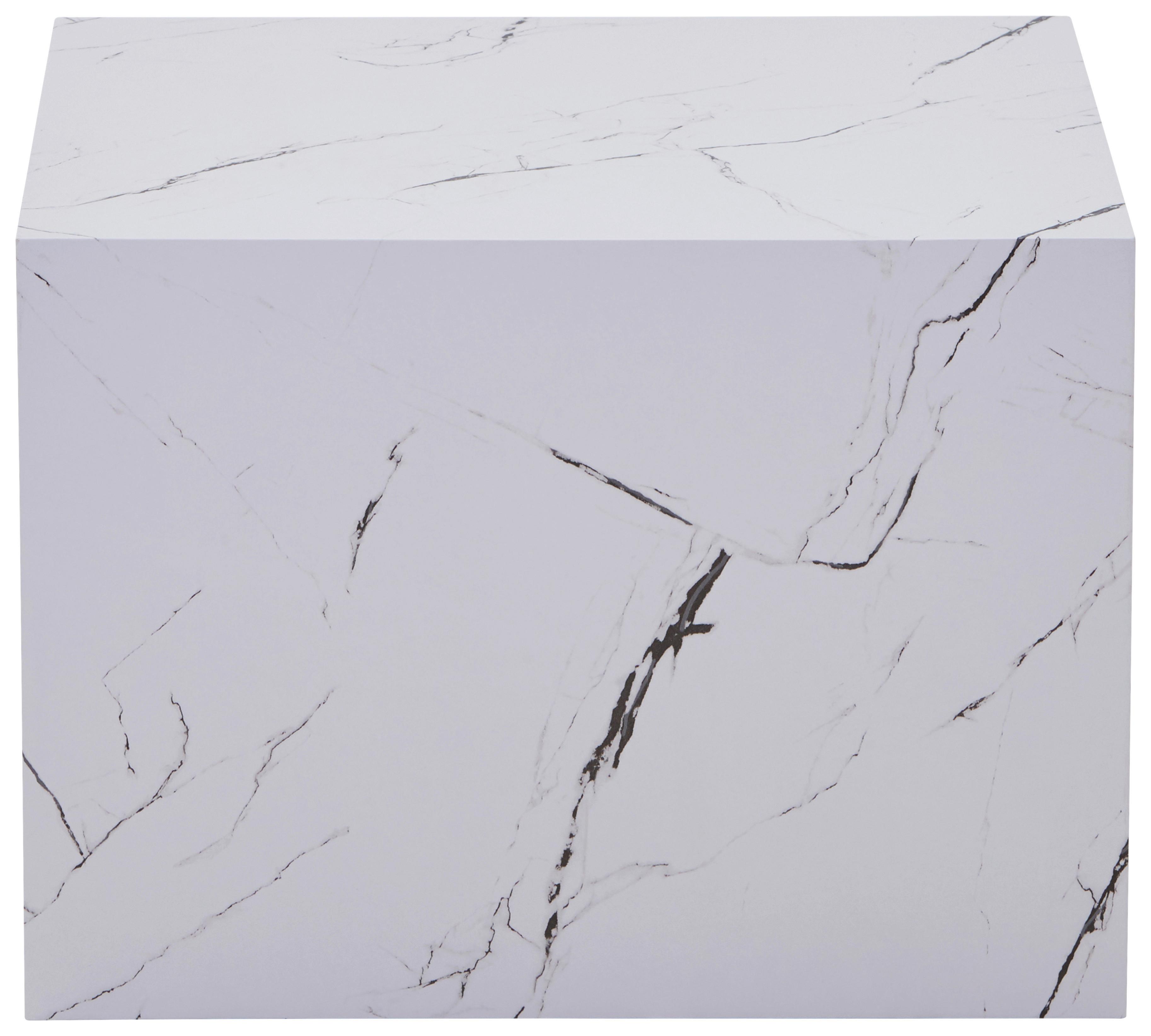 Beistelltisch Cuboid 125 Weiß B: 55 cm - Weiß, Design, Holzwerkstoff (55/55/40cm) - Kayoom