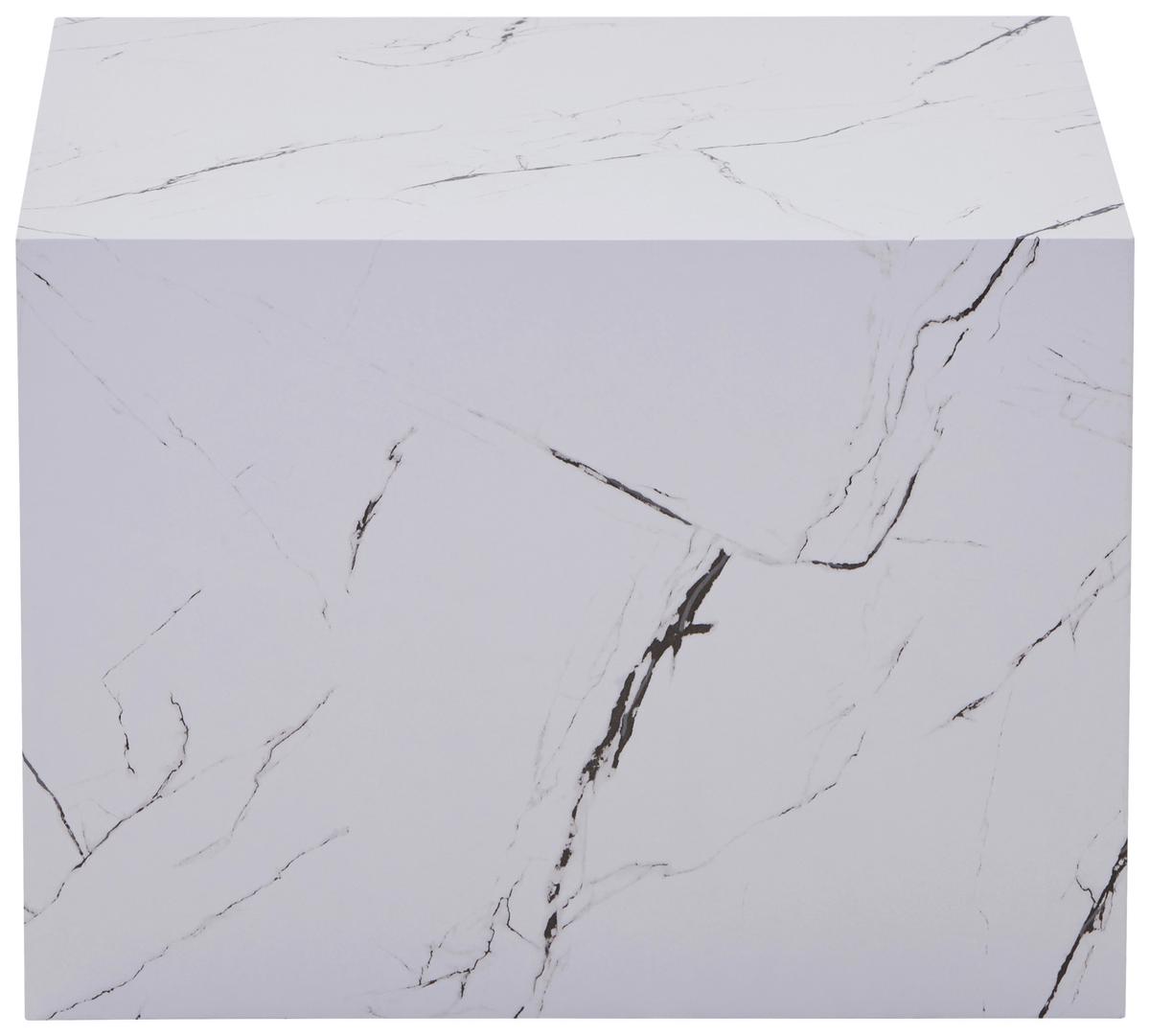 Beistelltisch Cuboid 125 Weiß B: 55 Cm - Weiß, Design, Holzwerkstoff (55/55/40cm) - Kayoom