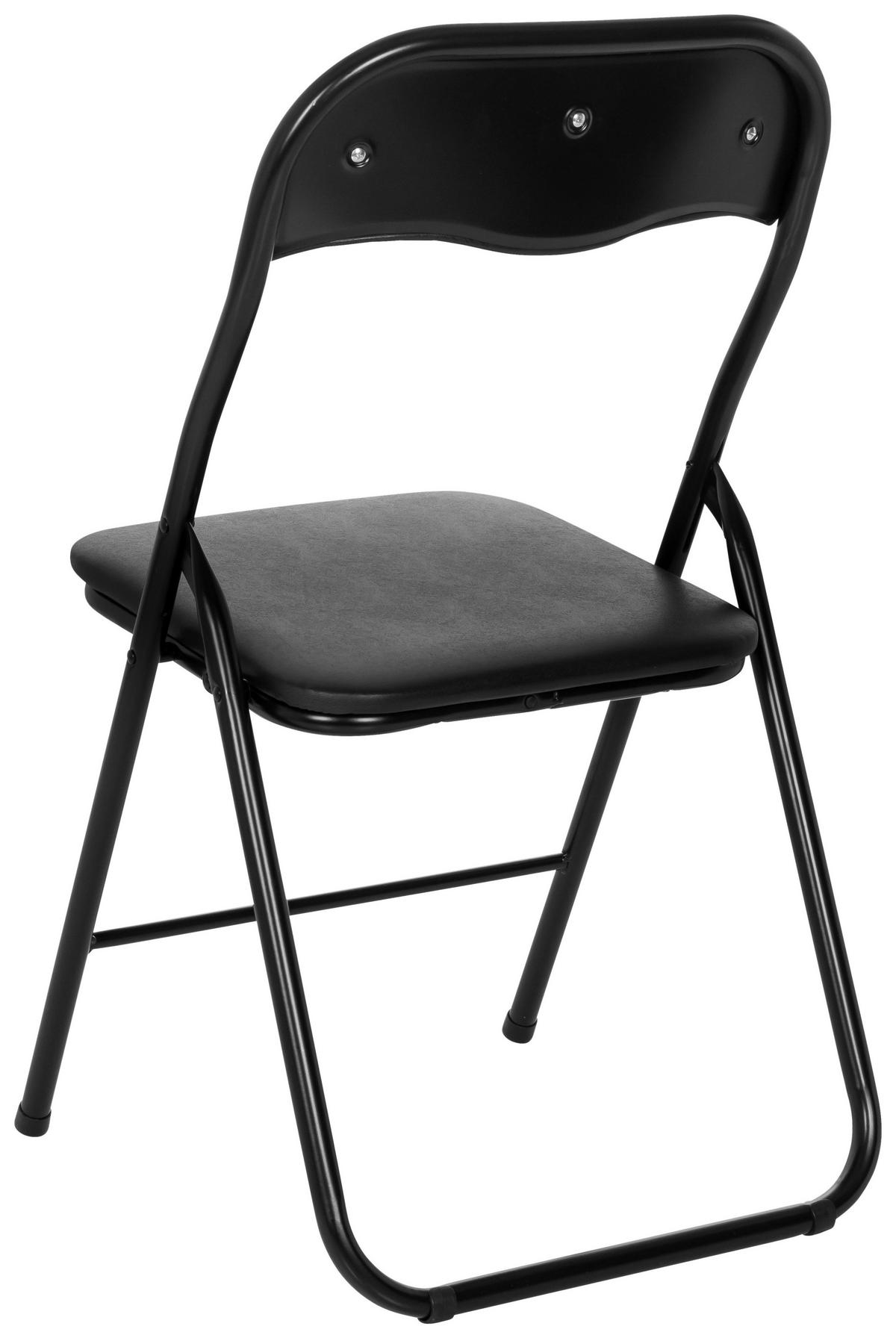 Klappstuhl Tudela Basic Schwarz B: 44 Cm - Schwarz, MODERN, Metall (44/81/48cm) - MID.YOU