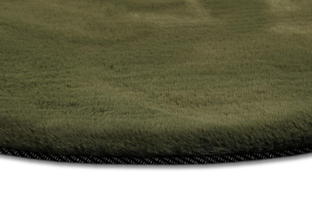 Hochflorteppich Alice Olivgrün Ø: 100 Cm - Olivgrün, KONVENTIONELL, Textil (100/100cm) - Esprit