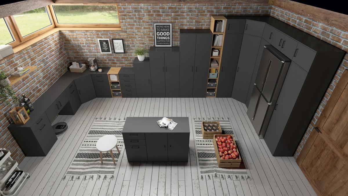 Szekrényrátét Multistauraum - grafitszürke, Modern, faalapú anyag (30/35/40cm) - Carryhome