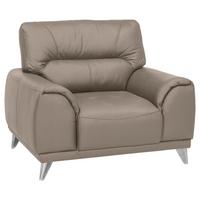 Fernsehsessel Frisco Lederlook Sandfarben - Sandfarben/Chromfarben, MODERN, Textil (112/92/96cm) - MID.YOU