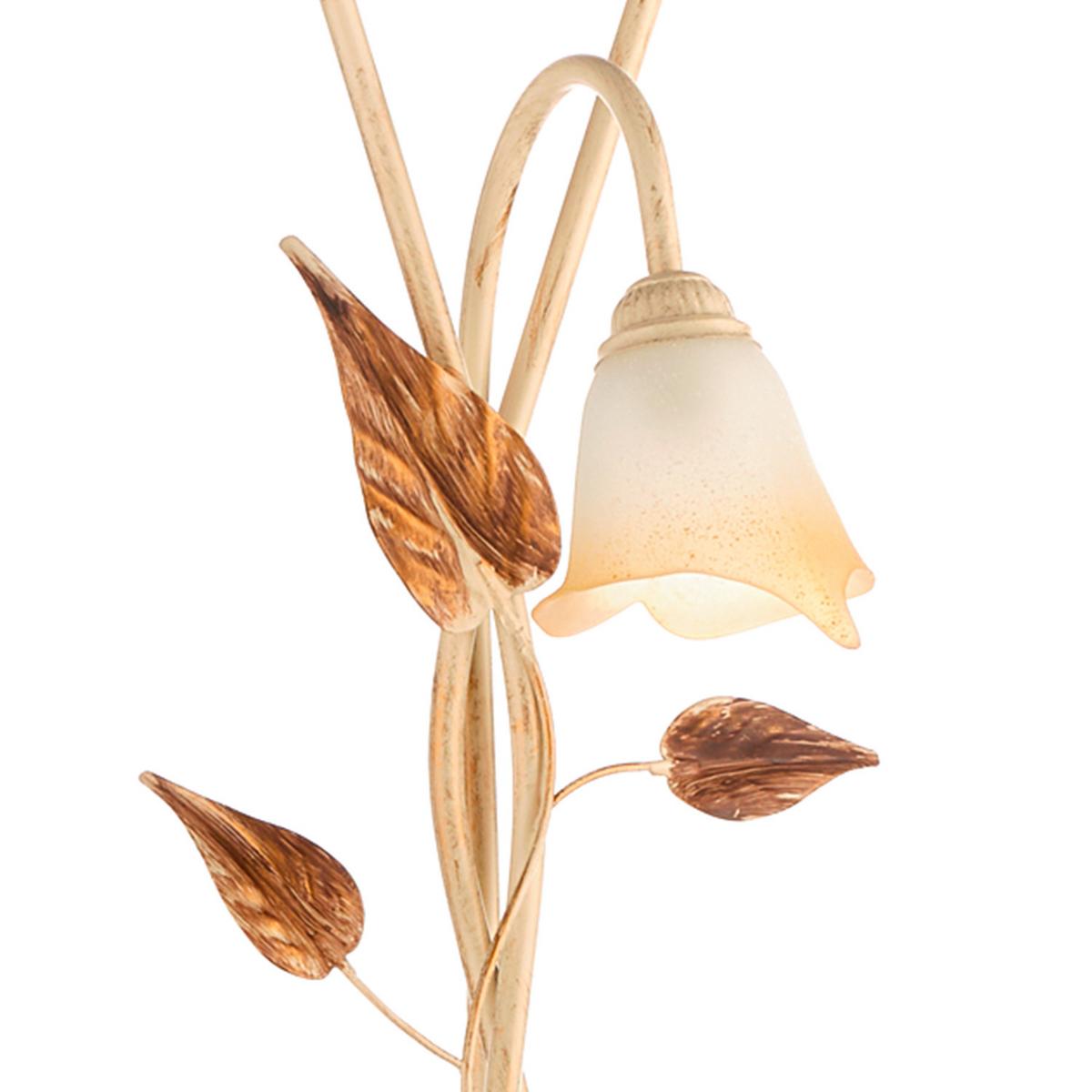 Stehleuchte 4647/Pt3 - Beige/Weiß, Natur, Glas/Metall (55/55/175cm)