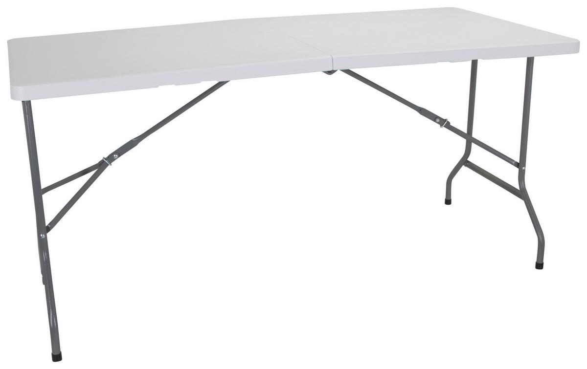 Schreibtisch Easy Up Multi II Weiß - Silberfarben/Weiß, MODERN, Kunststoff/Metall (70/152/74cm) - MID.YOU