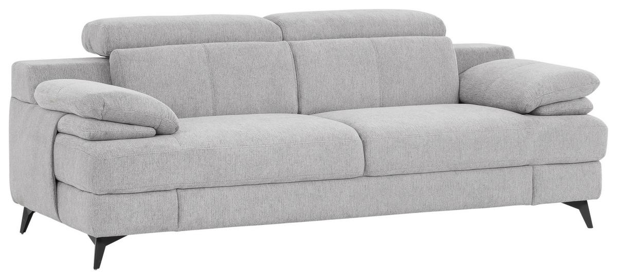 2-Sitzer-Sofa Titus Silberfarben - Silberfarben/Schwarz, Design, Textil (205/80/104cm) - Livetastic