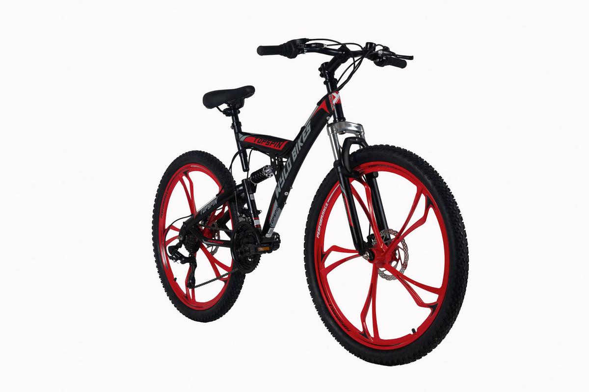 Mountainbike 26'' WYLD Topspin schwarz/Rot - Schwarz, MODERN, Metall (25/140/60cm)