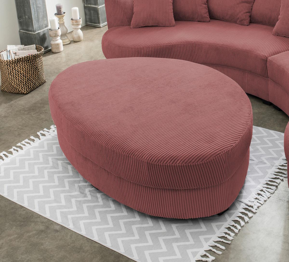 Wohnlandschaft Limoncello Koralle S: 160x300 cm - Koralle/Schwarz, Design, Textil (160/300cm) - Livetastic