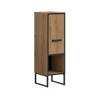 Midischrank Bagno Schwarz /Eiche Artisan Dekor B: 30cm - Schwarz/Eiche Artisan, Trend, Holzwerkstoff (30/101/32cm) - MID.YOU