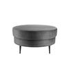 Hocker Pistaccio Grau Velours, D: 80 cm - Schwarz/Grau, MODERN, Textil (80/43/80cm) - Livetastic