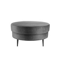 Hocker Pistaccio Grau Velours, D: 80 cm - Schwarz/Grau, MODERN, Textil (80/43/80cm) - Livetastic