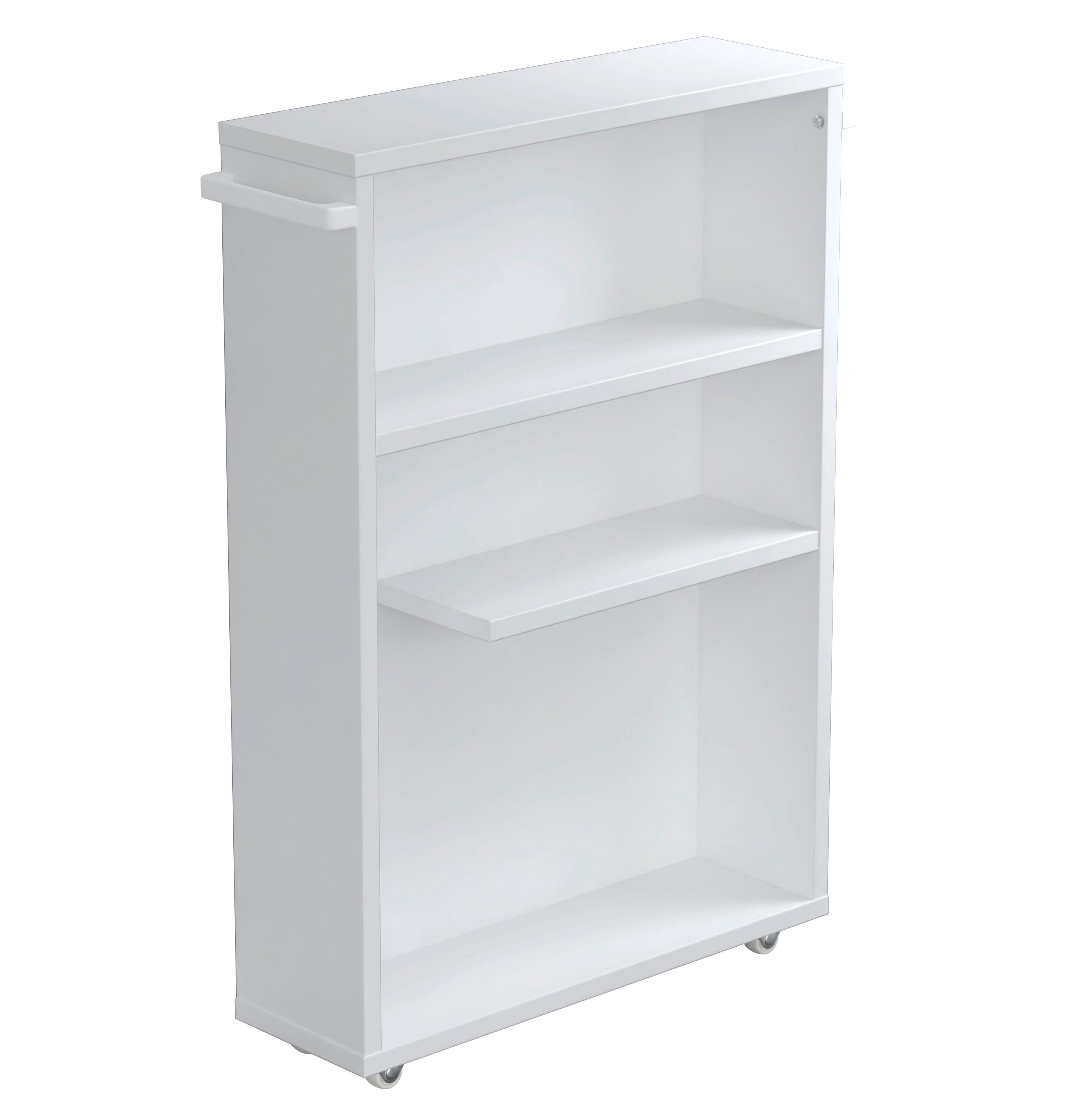 MIDISCHRANK Nilari Weiß B: 20cm - Silberfarben/Weiß, Trend, Holzwerkstoff (20/61/45cm) - MID.YOU