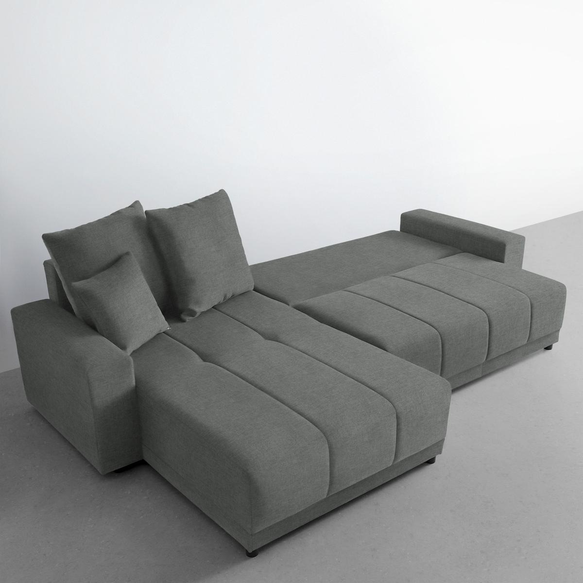 Rohová sedačka ALATRI, oboustr.,grafitová,s polštáři - černá/zelená, Moderní, textil/plast (289/90/176cm) - Based