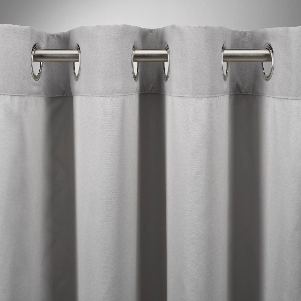 ZÁVĚS S OČKY Velours, 140/245cm, šedá - šedá, Konvenční, textil (140/245cm) - Mömax