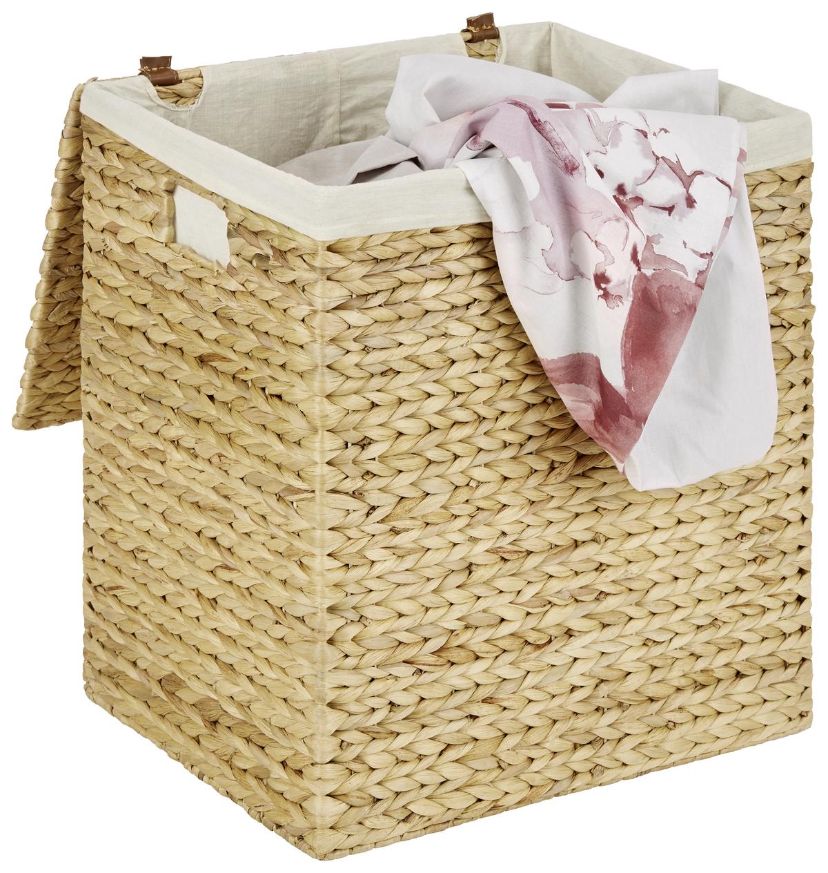 Szennyestartó Adalia - L - natúr/krém, Konventionell, bőr/textil (44/33/50cm) - Luca Bessoni
