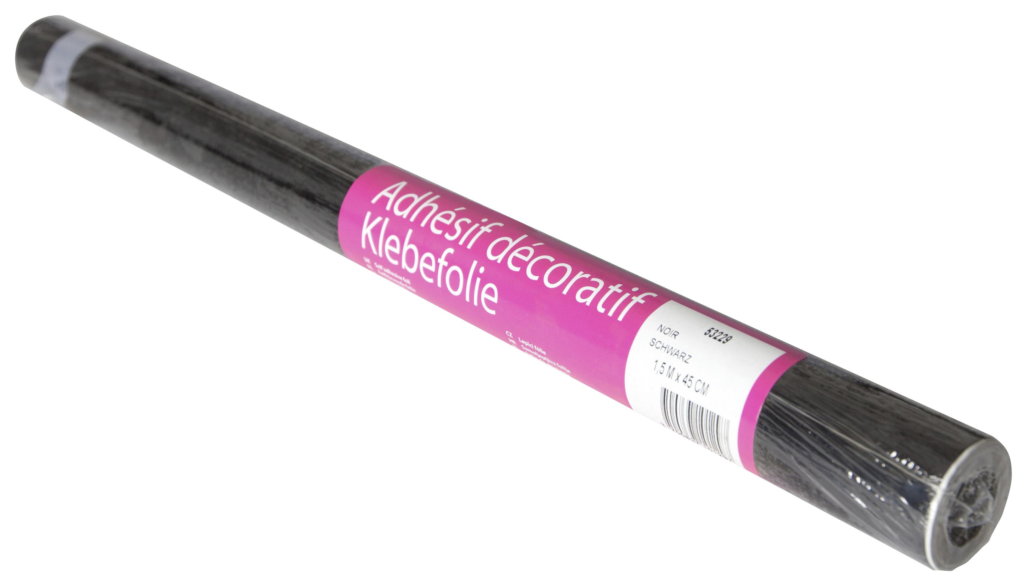 Klebefolie Schwarz Glänzend Basic-Line 67,5x150 cm - Schwarz, KONVENTIONELL, Kunststoff (67,5/150cm)