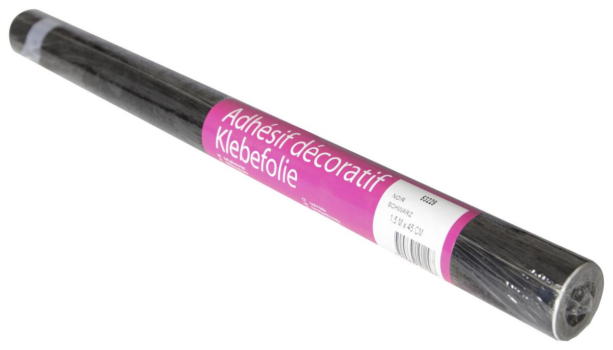 Klebefolie Schwarz Glänzend Basic-Line 67,5x150 Cm - Schwarz, KONVENTIONELL, Kunststoff (67,5/150cm)