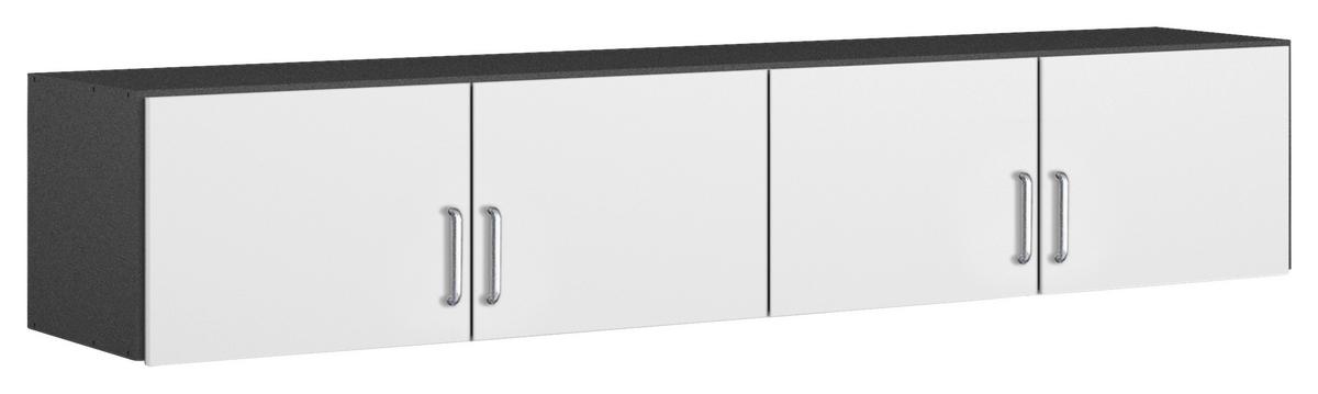 Aufsatzschrank B: 181 cm Aalen Extra Grau/ Weiß - Weiß/Grau, KONVENTIONELL, Holzwerkstoff (181/39/54cm)