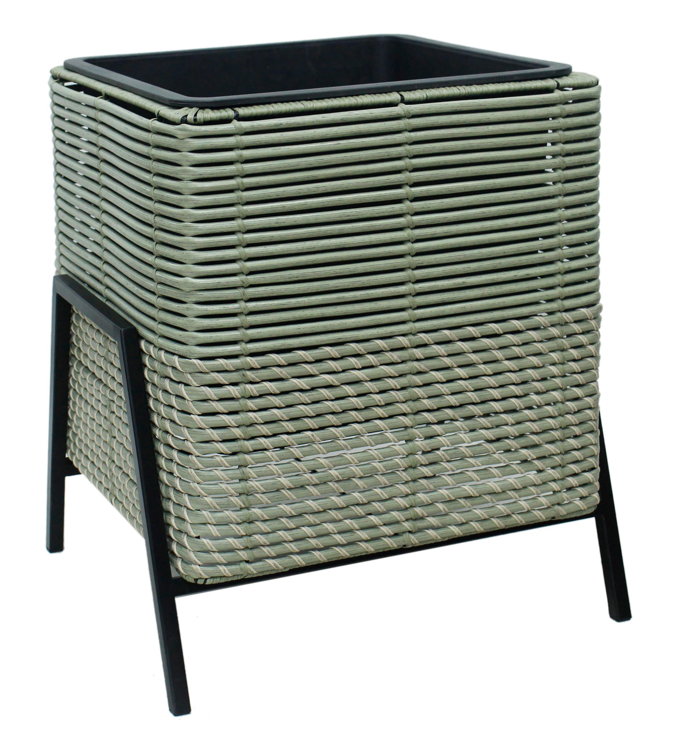 Virágkaspó Marlisa - fekete/zöld, Konventionell, műanyag/fém (42/38/48cm) - Luca Bessoni