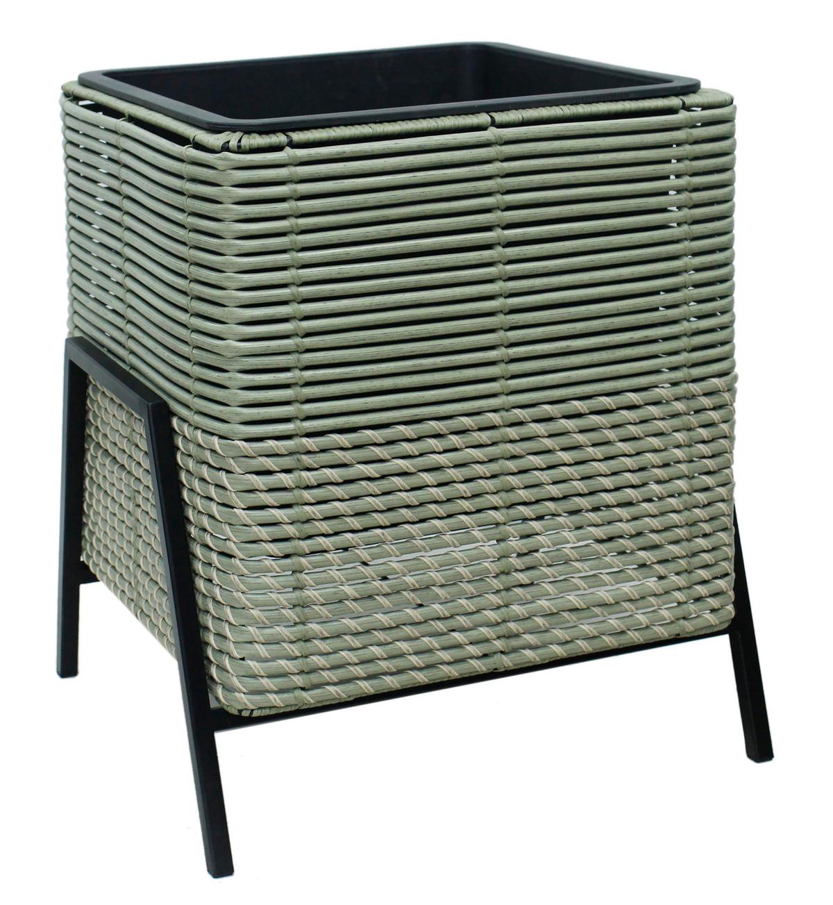 Virágkaspó Marlisa - fekete/zöld, Konventionell, műanyag/fém (42/38/48cm) - Luca Bessoni