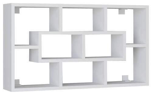 Nástenný regál Opila š: 85 cm, biely - biela, Modern, kompozitné drevo (85/48/16cm) - MID.YOU