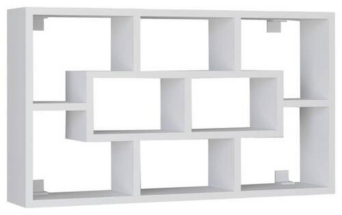 Nástenný regál Opila š: 85 cm, biely - biela, Modern, kompozitné drevo (85/48/16cm) - MID.YOU