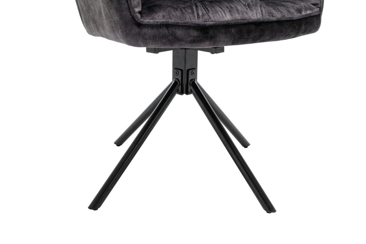 Armlehnstuhl Sarina Schwarz/ Anthrazit Gepolstert 2-Er Set - Eichefarben/Anthrazit, Basics, Textil/Metall (59,5/89/62cm) - MID.YOU