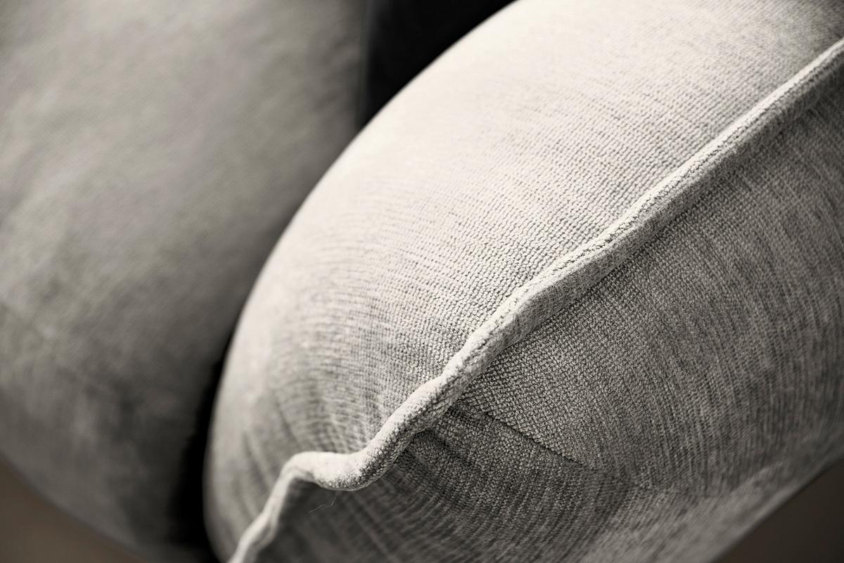 Ecksofa Fluffy Silberfarben S: 184x269 Cm - Silberfarben/Schwarz, MODERN, Textil (184/269cm) - Trendmanufaktur