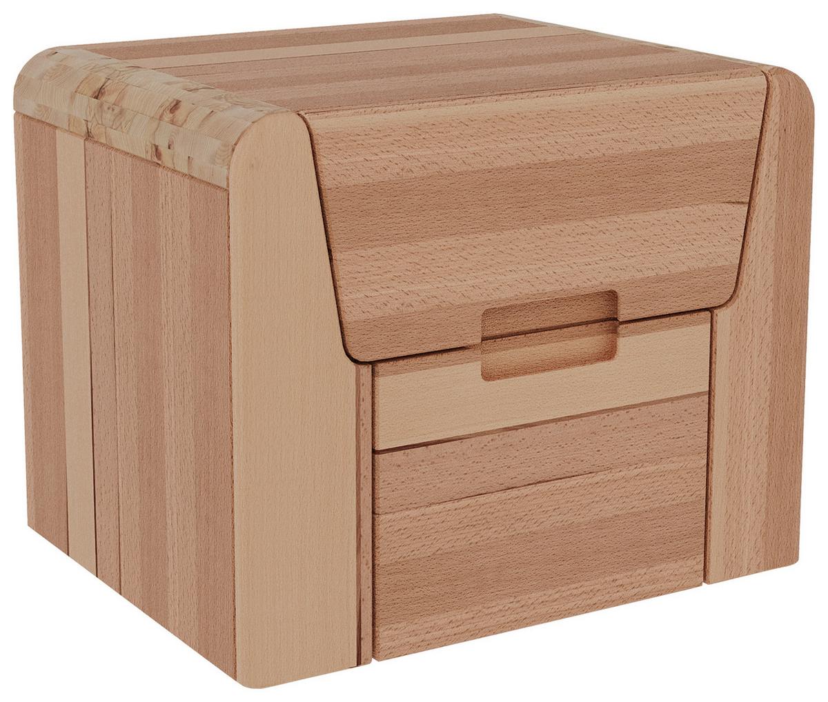 Nachtkästchen Zeno Kernbuche B: 50 cm - Kernbuche, MODERN, Holz (50/40/42cm) - MID.YOU