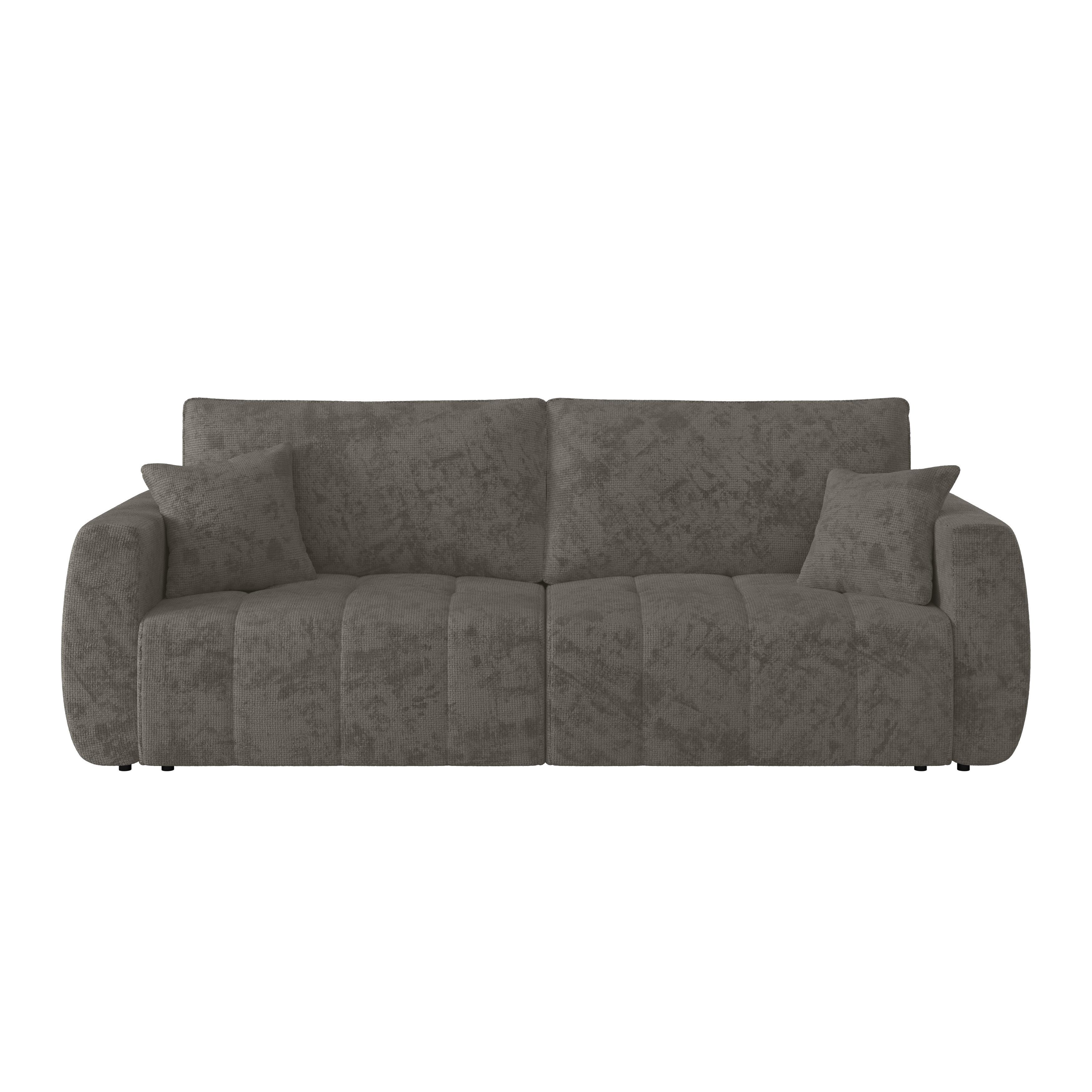 Schlafsofa Bali - Anthrazit/Schwarz, MODERN, Holz/Textil (245/74-90/104cm) - Luca Bessoni