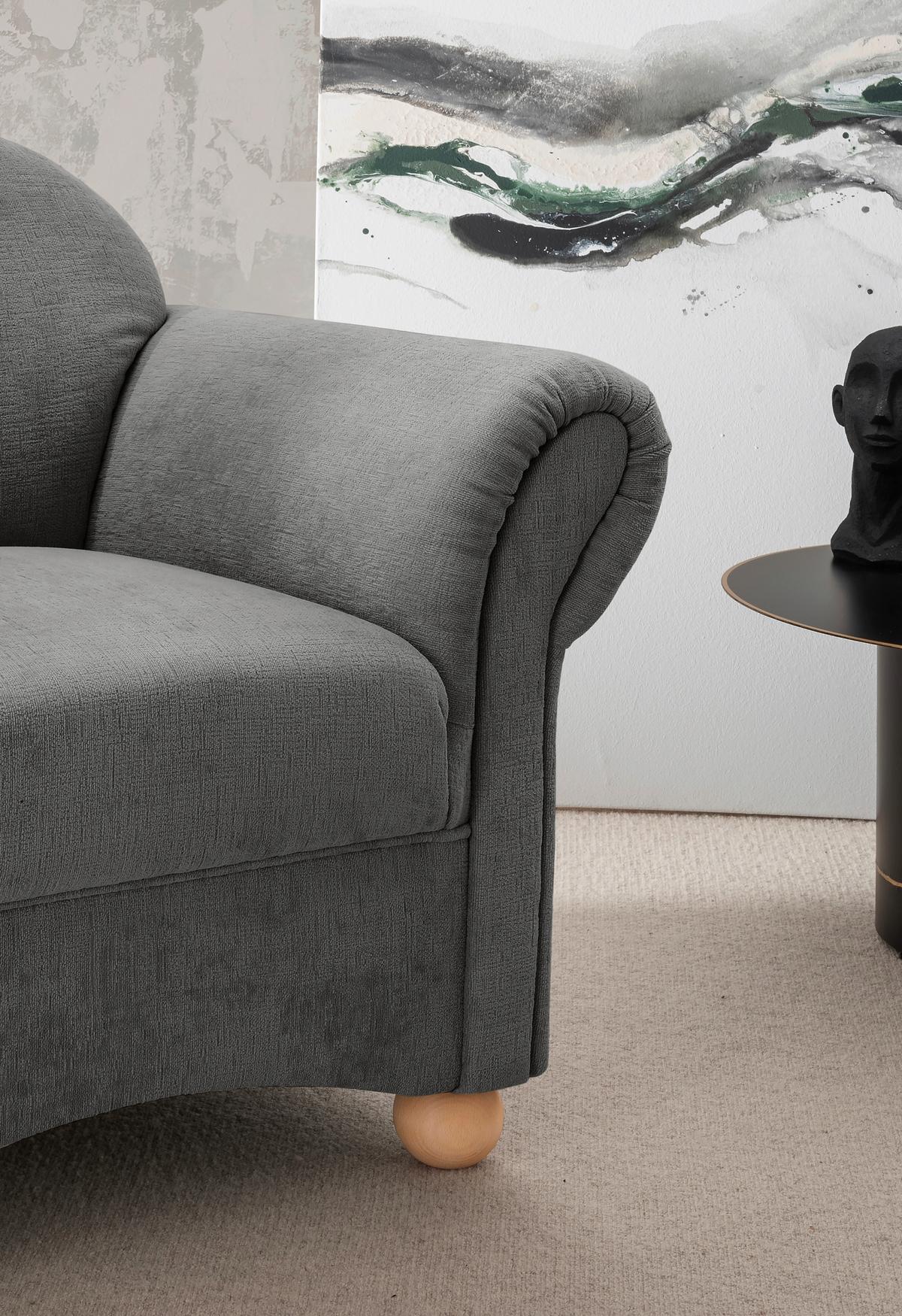 Sessel Torello Graubraun B: 90cm - Wildeiche/Graubraun, KONVENTIONELL, Textil (90/84/80cm) - Livetastic