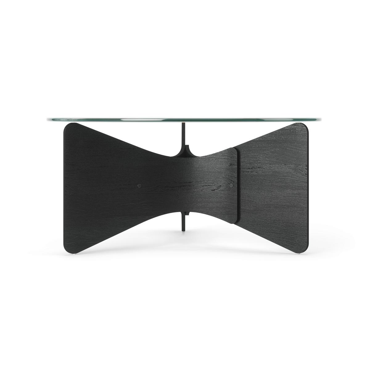 KONFERENČNÝ STOLÍK MADERA - priehľadné/čierna, Konventionell, drevo/sklo (86,9/86,9/39,3cm) - Umbra