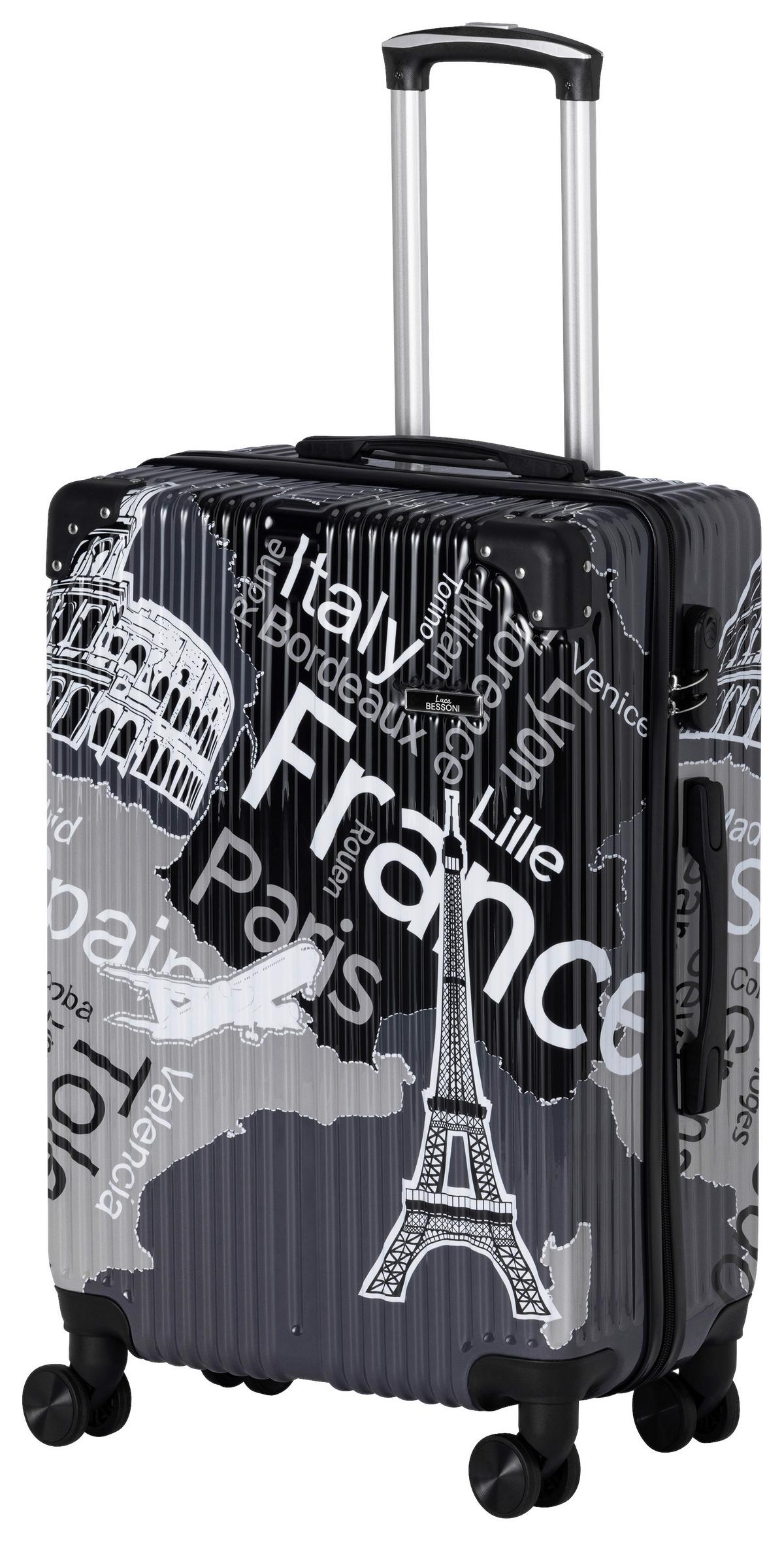 Reisekofferset Hilde - Schwarz/Grau, KONVENTIONELL, Kunststoff/Textil - Luca Bessoni