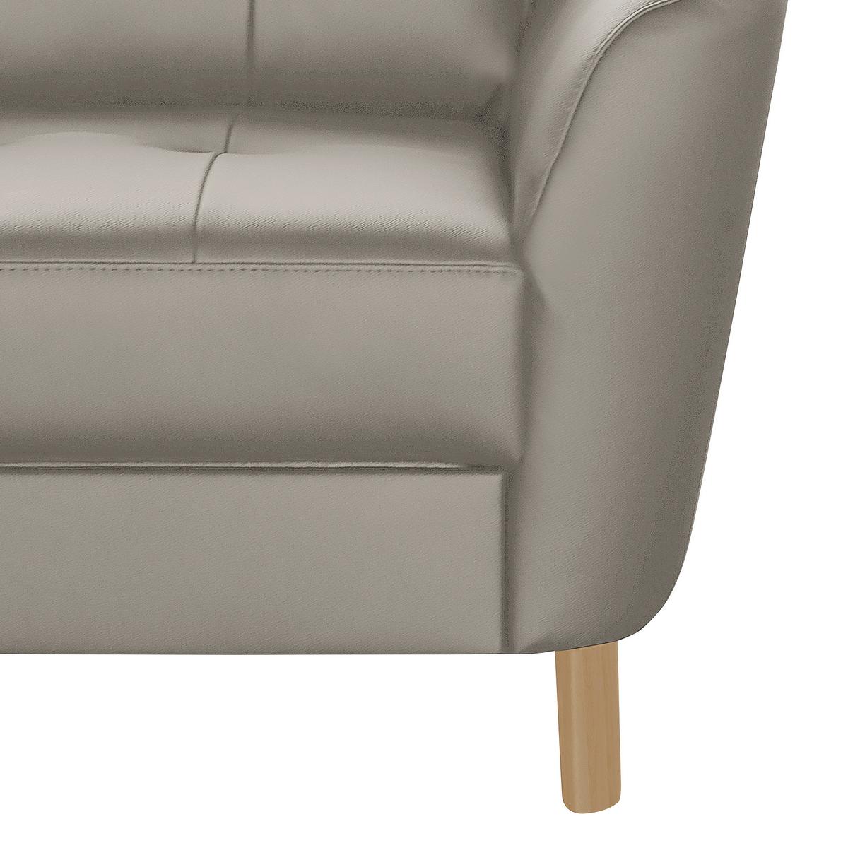 Ecksofa Nordic Plantinfarben S: 190x236 cm - Platinfarben/Buchefarben, Design, Leder/Textil (190/236cm) - Livetastic