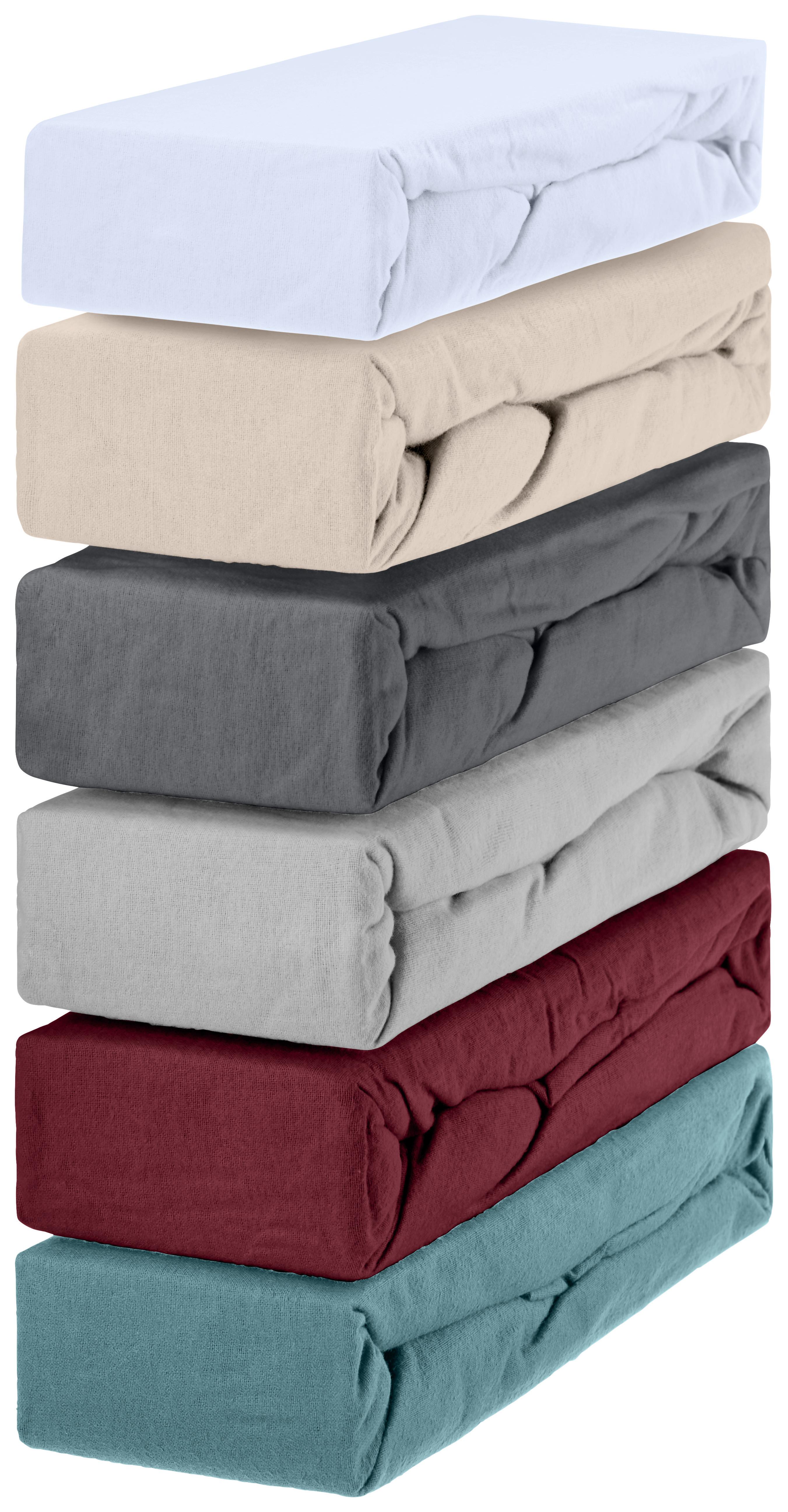 Spannleintuch Alaska - Weiß, KONVENTIONELL, Textil (140/200cm) - Ondega