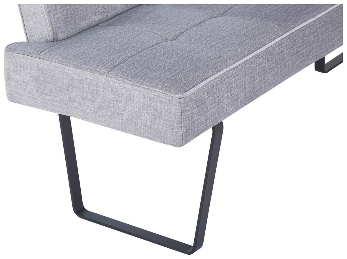 Eckbank Tilos Samt Hellbrau, S: 190x150 cm - Hellbraun/Schwarz, KONVENTIONELL, Textil/Metall (190/150cm) - MID.YOU