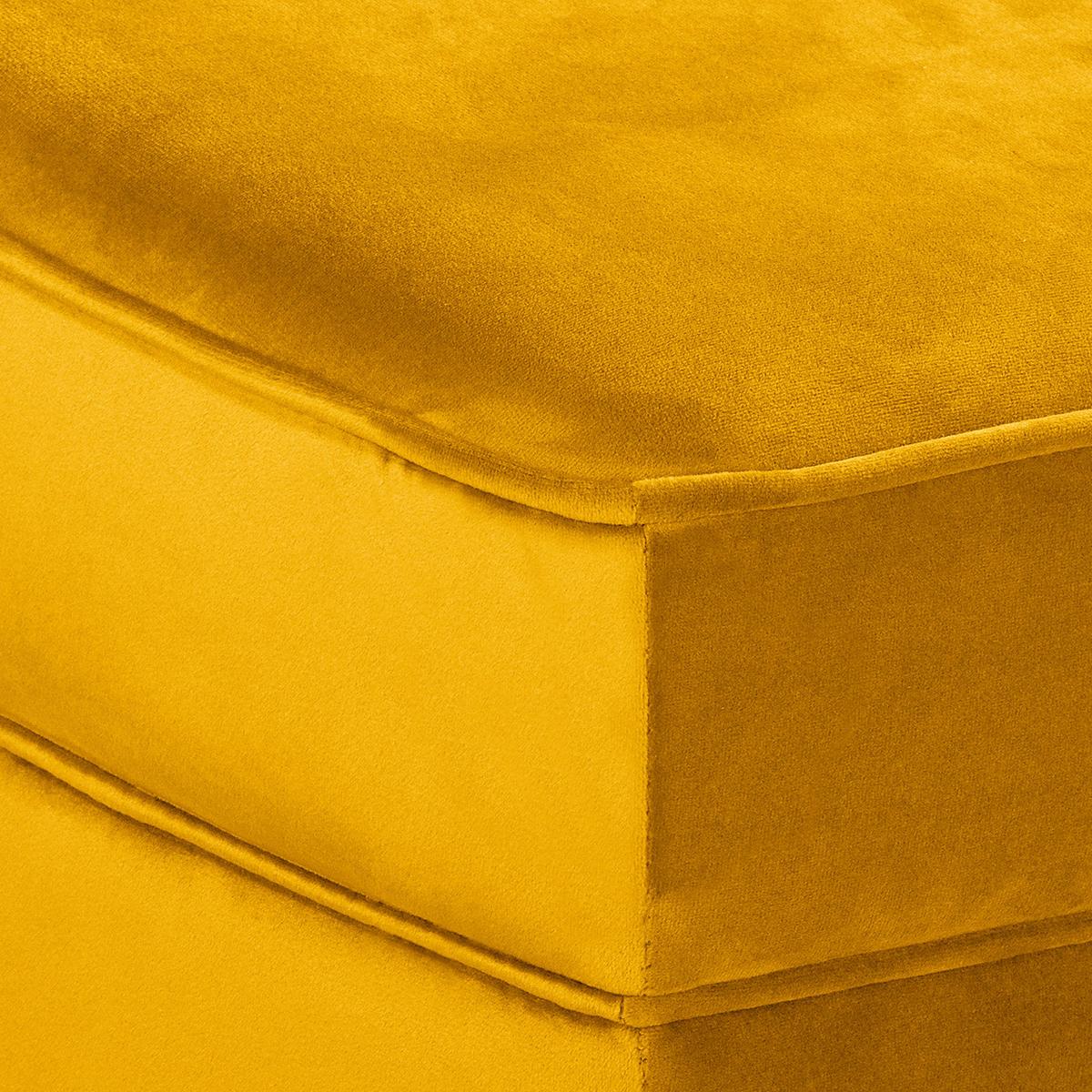 Récamiere Pako Senfgelb B: 185cm - Senfgelb/Braun, Design, Textil (185/93/75cm) - Livetastic