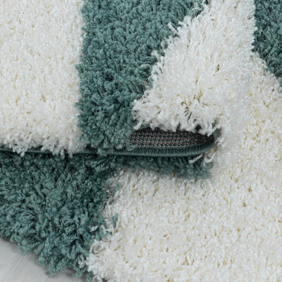Hochflor Teppich Blau Naturfaser Tango 280x370 cm - Blau, Design, Textil (280/370cm)