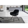 Armlehnstuhl Cardiff Schwarz Gepolstert - Schwarz, LIFESTYLE, Holz/Textil (61/82/62cm) - Livetastic